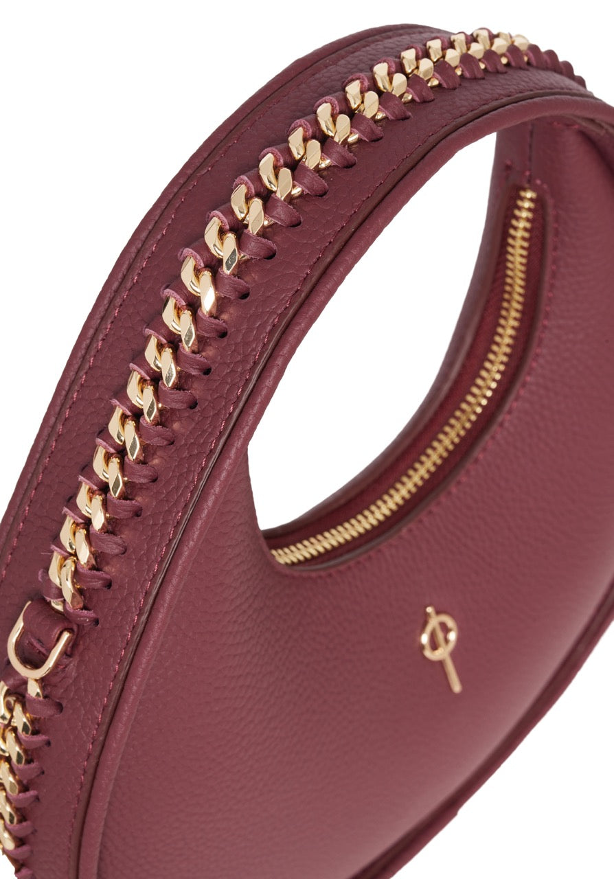 Round Chain Bag Burgundy