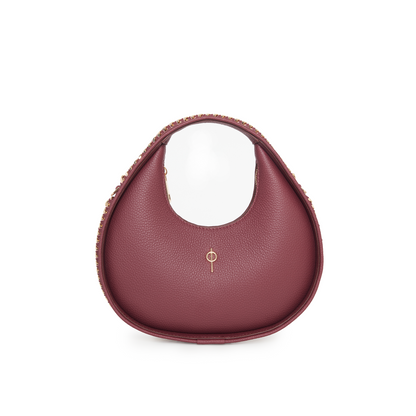 Round Chain Bag Burgundy