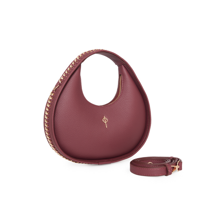 Round Chain Bag Burgundy