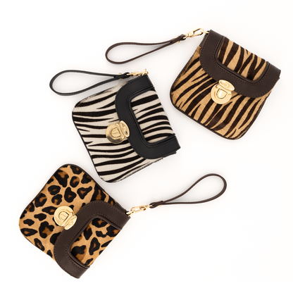 Eos Pony Leather Wallet Zebra