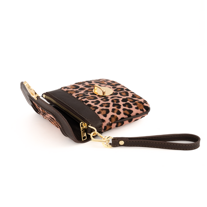 Eos Pony Leather Wallet Leopard Pink