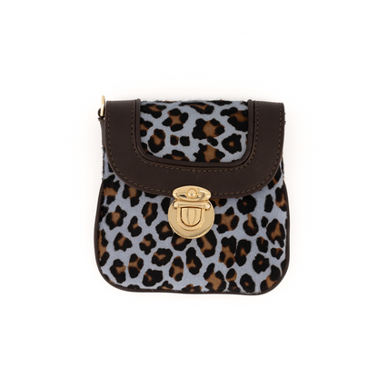 Eos Pony Leather Wallet Leopard Blue