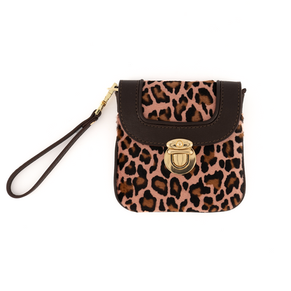 Eos Pony Leather Wallet Leopard Pink