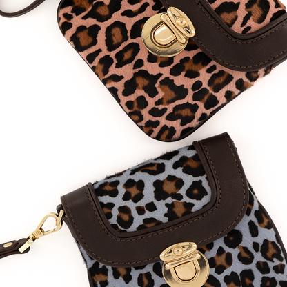 Eos Pony Leather Wallet Leopard Pink