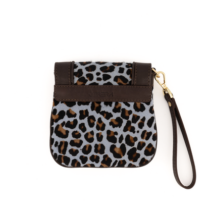 Eos Pony Leather Wallet Leopard Blue