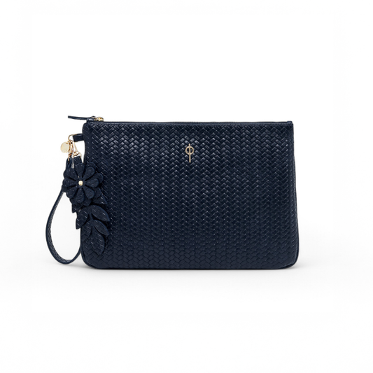 Braided Clutch Navy