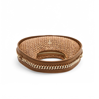 Round Chain Bag Straw Tan